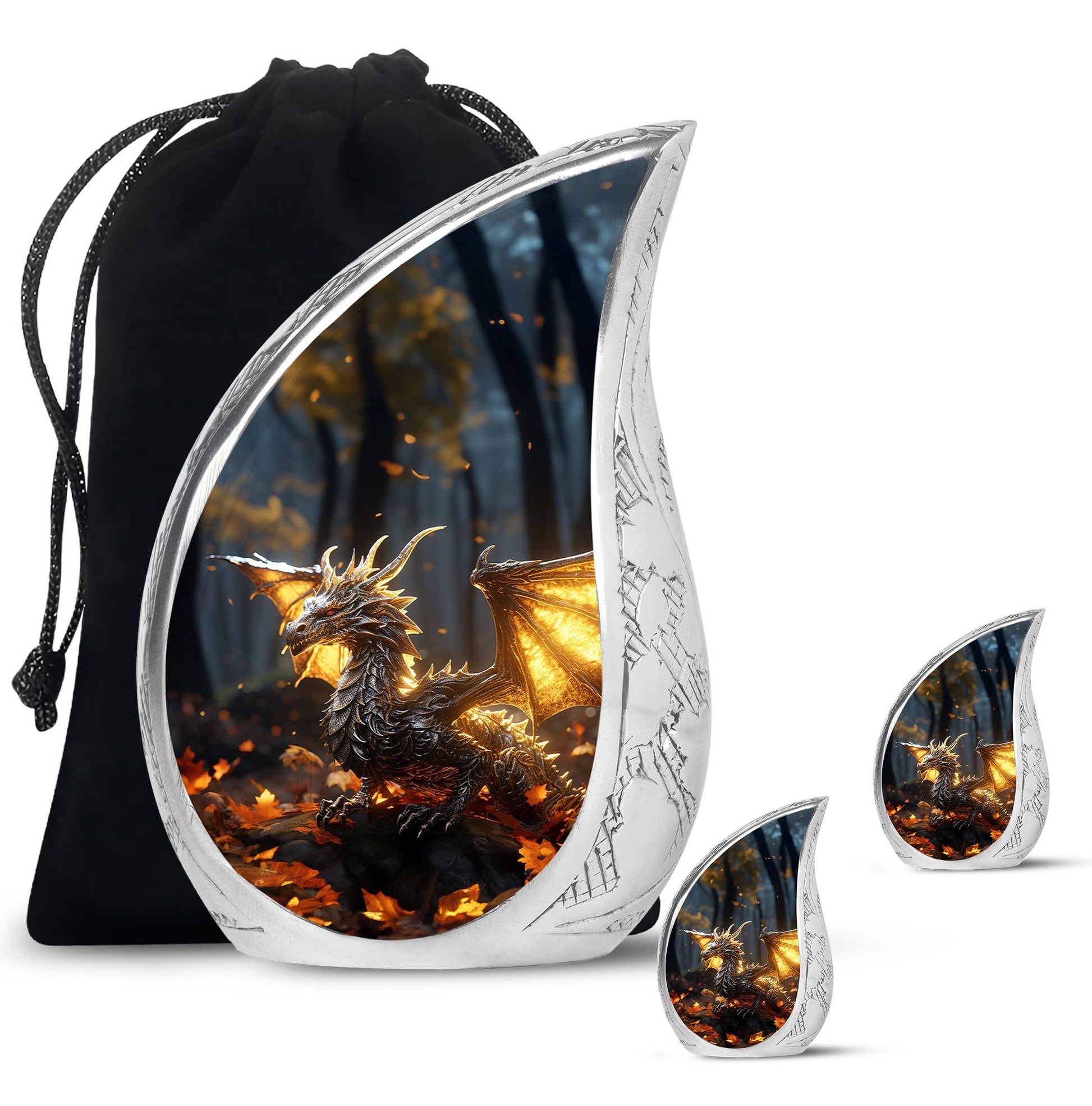 Golden Dragon Cremation Urn for Human Ashes - Funeral Urns For Adult