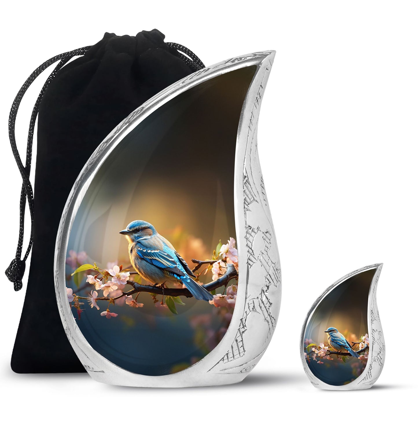 Personalized Bird Cremation Urn for Human Ashes - 10-inch, 200 cu in - Yatskia