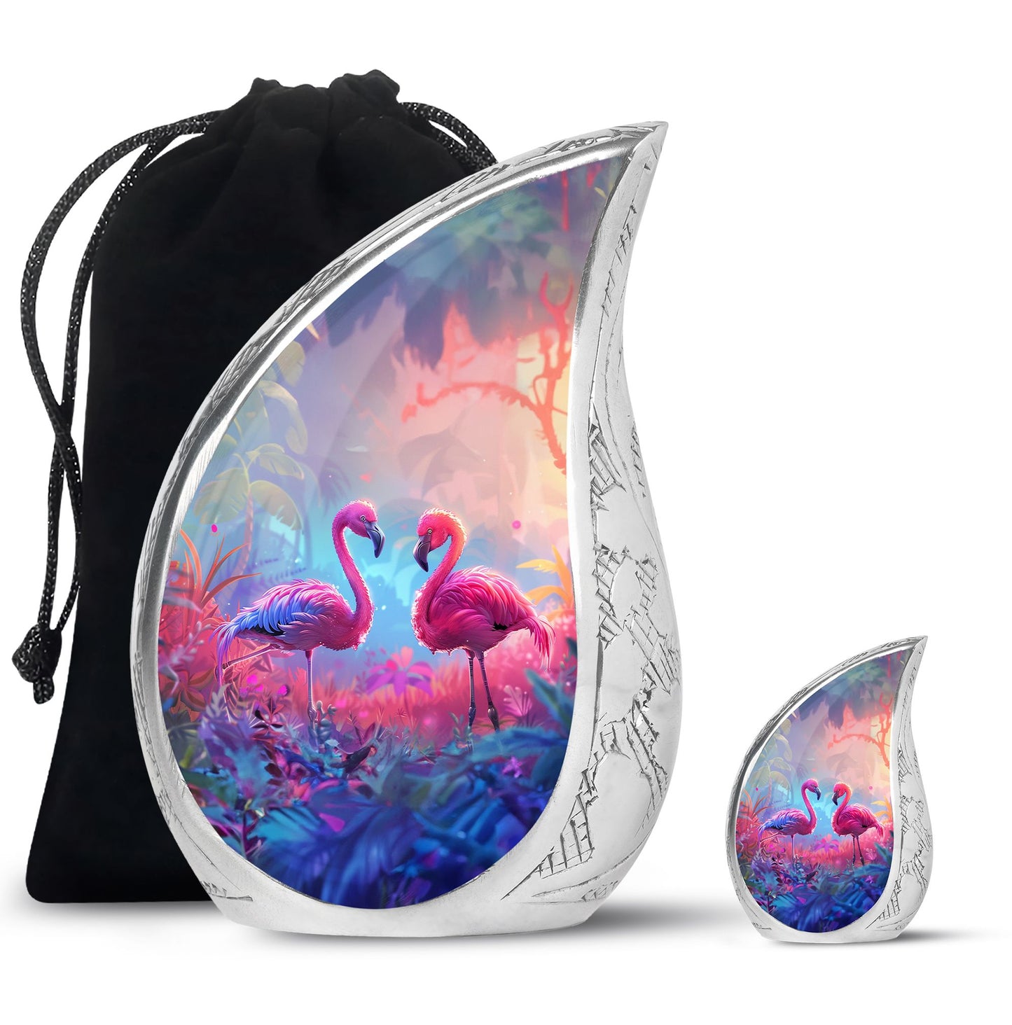 Pink Personalized Bird Cremation Urn for Men & Women - 10-inch, 200 cu in - Yatskia