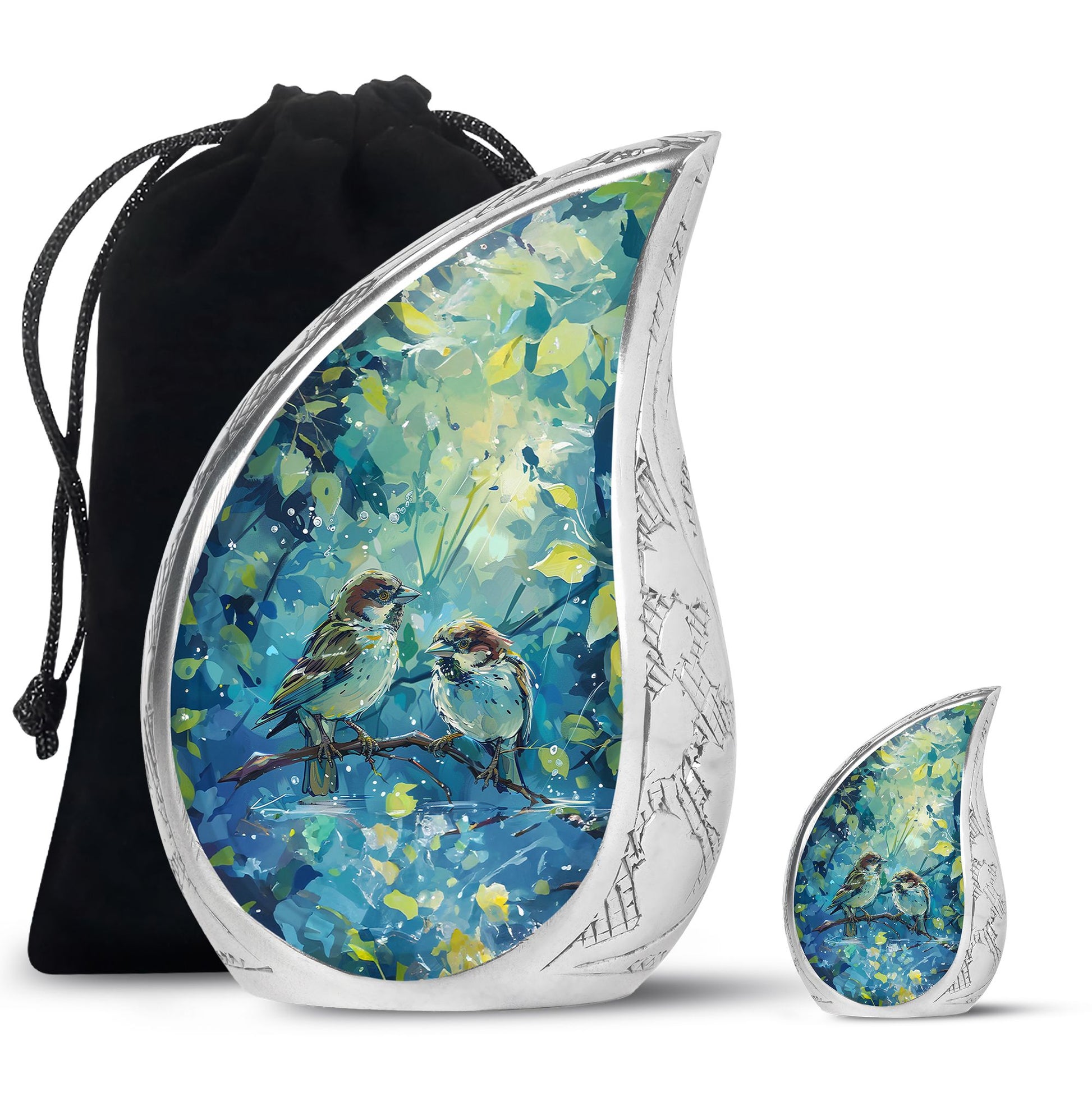 Sparrow Pair Cremation Urn for Human Ashes - Cremation Urns For Adults
