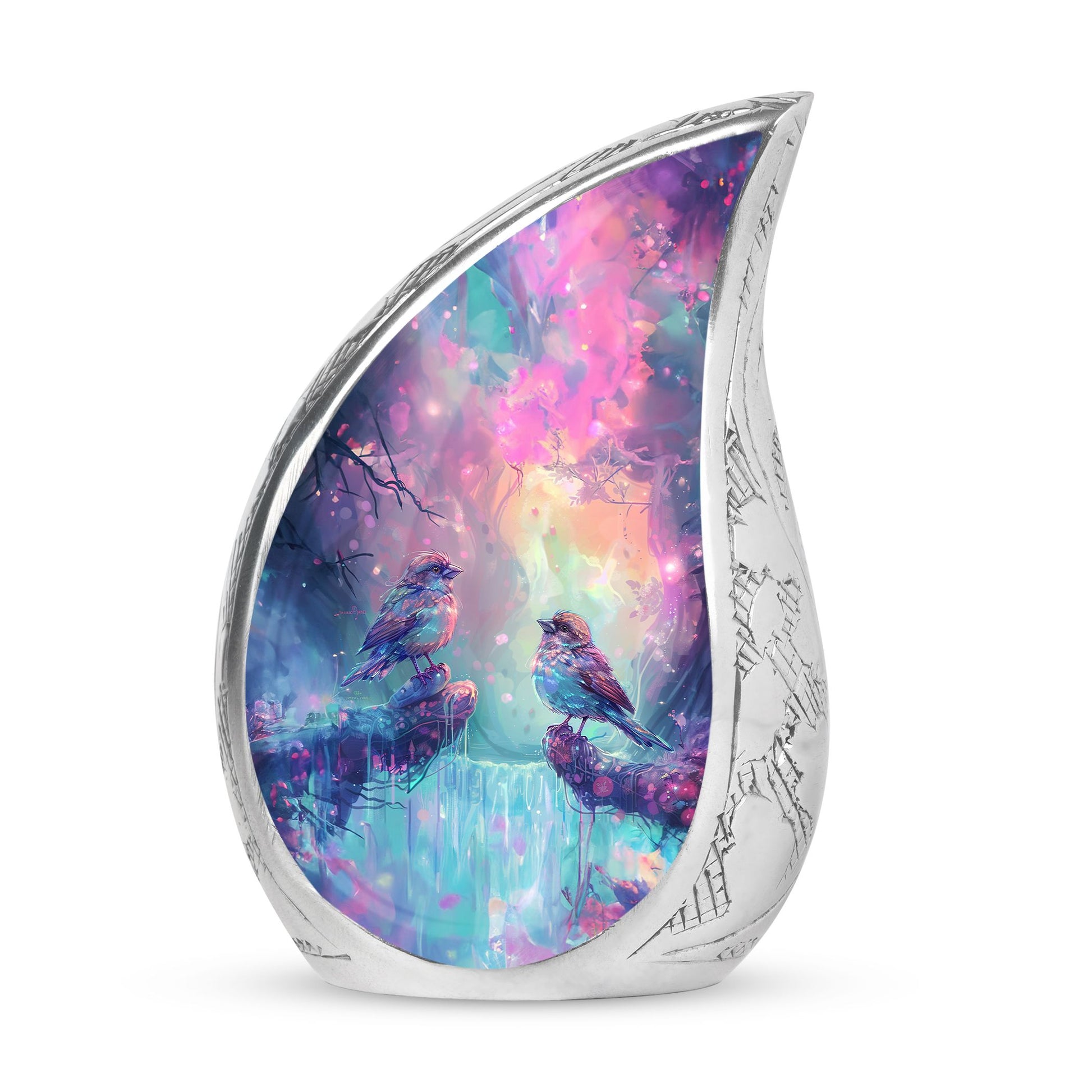 Colorful Birds Cremation Urn for Human Ashes For Mom and Dad