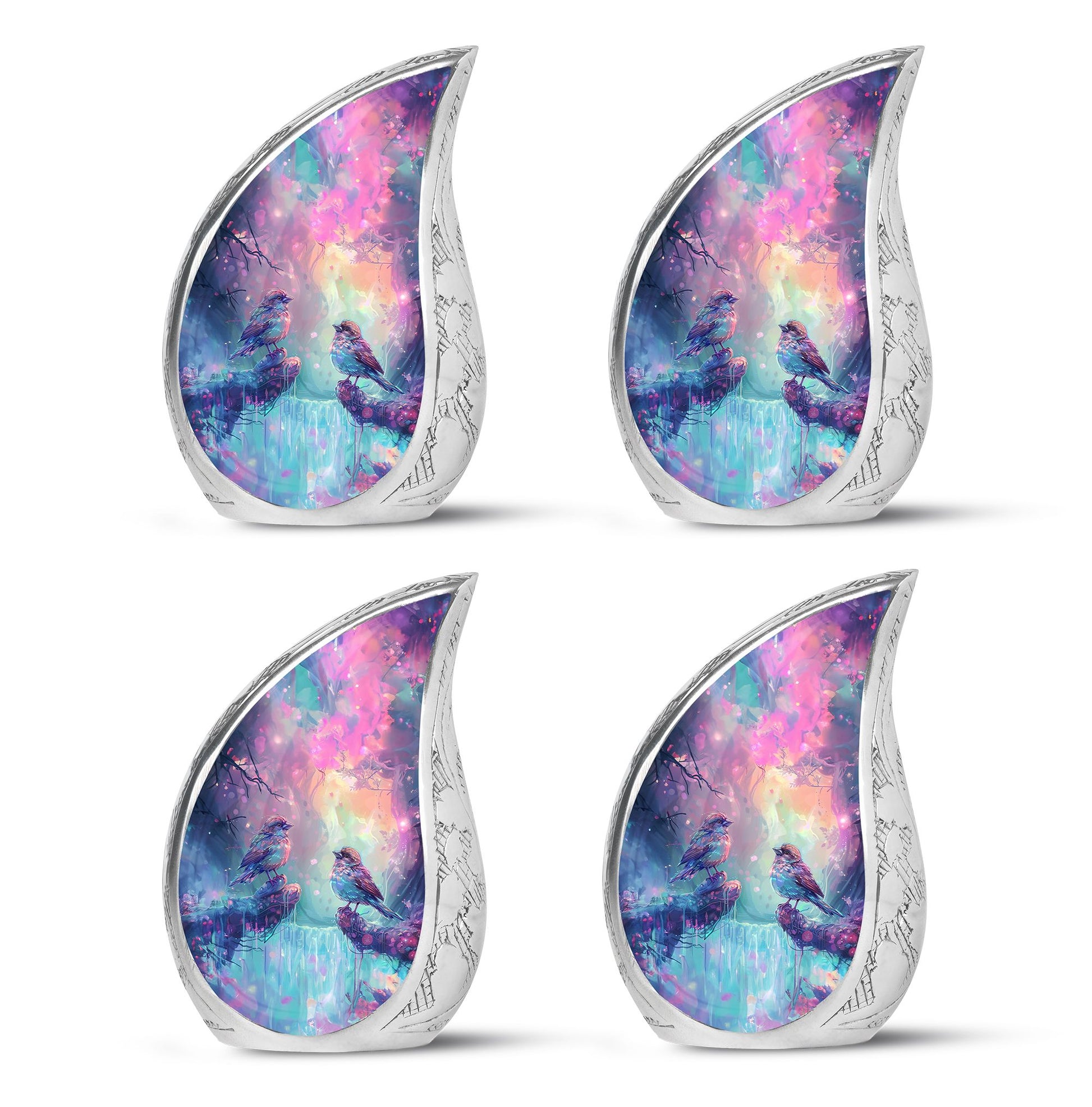 Colorful Birds Cremation Urn for Human Ashes For Mom and Dad