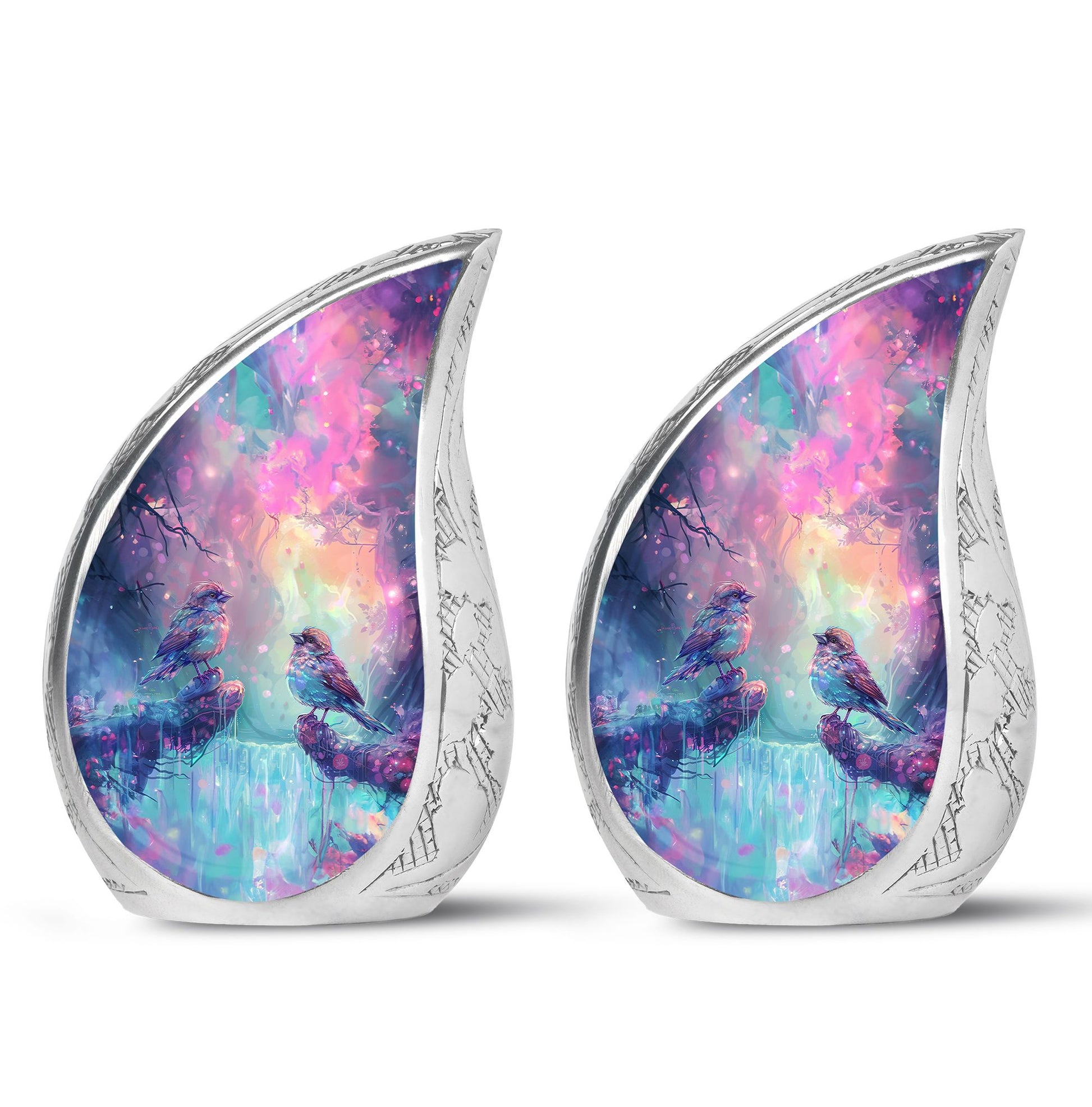 Colorful Birds Cremation Urn for Human Ashes For Mom and Dad