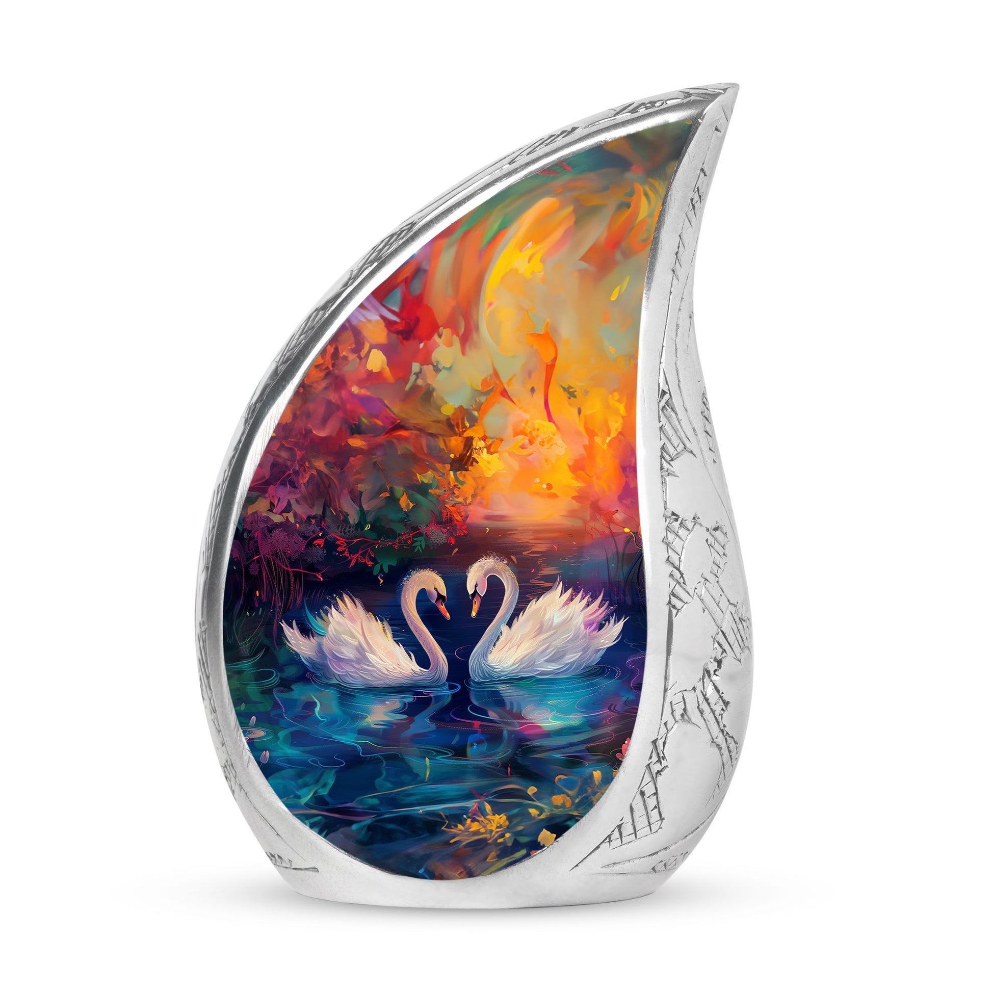 Sunset Swan Cremation Urn for Human Ashes - Urn For Men & Women