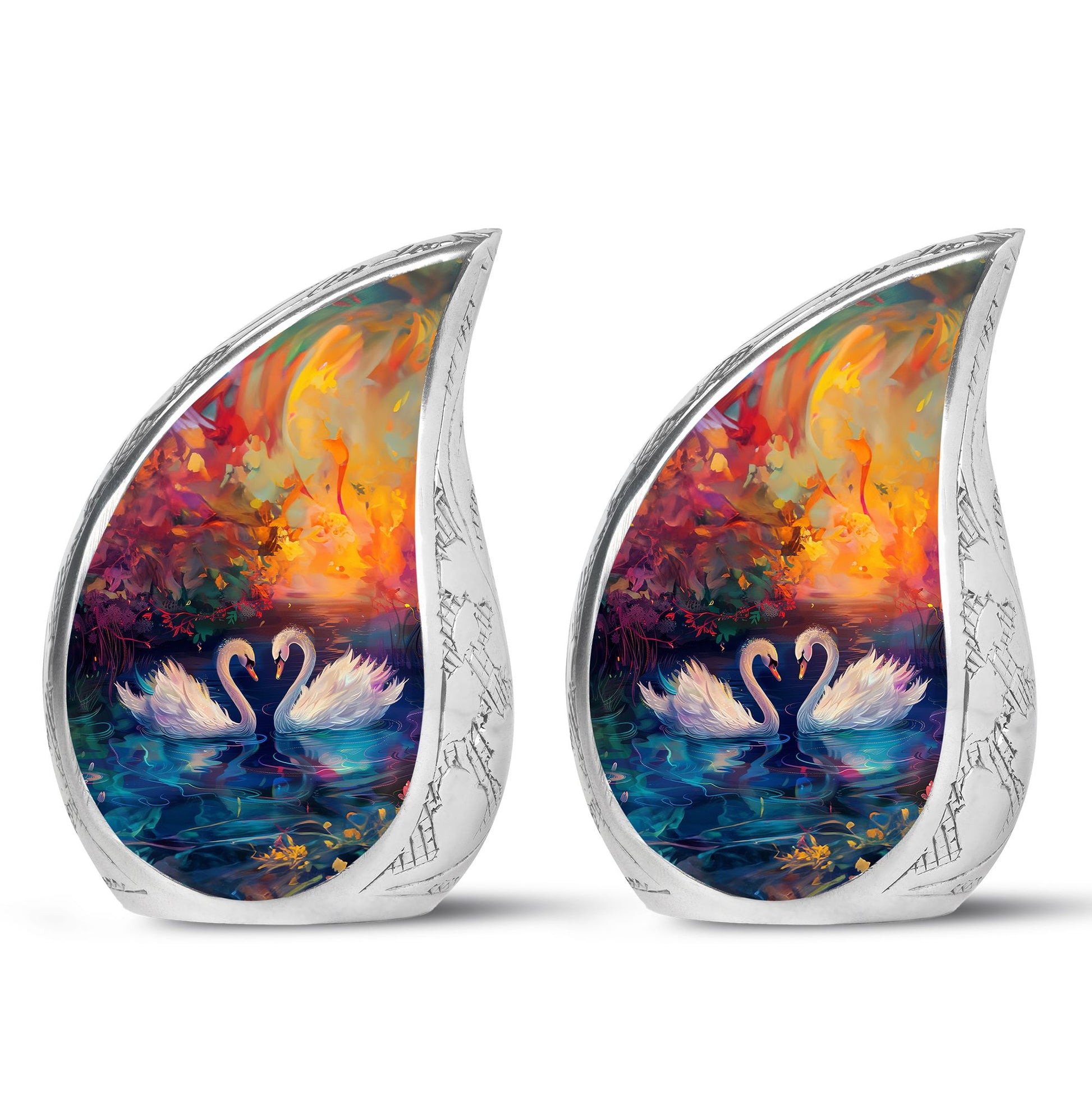 Sunset Swan Cremation Urn for Human Ashes - Urn For Men & Women