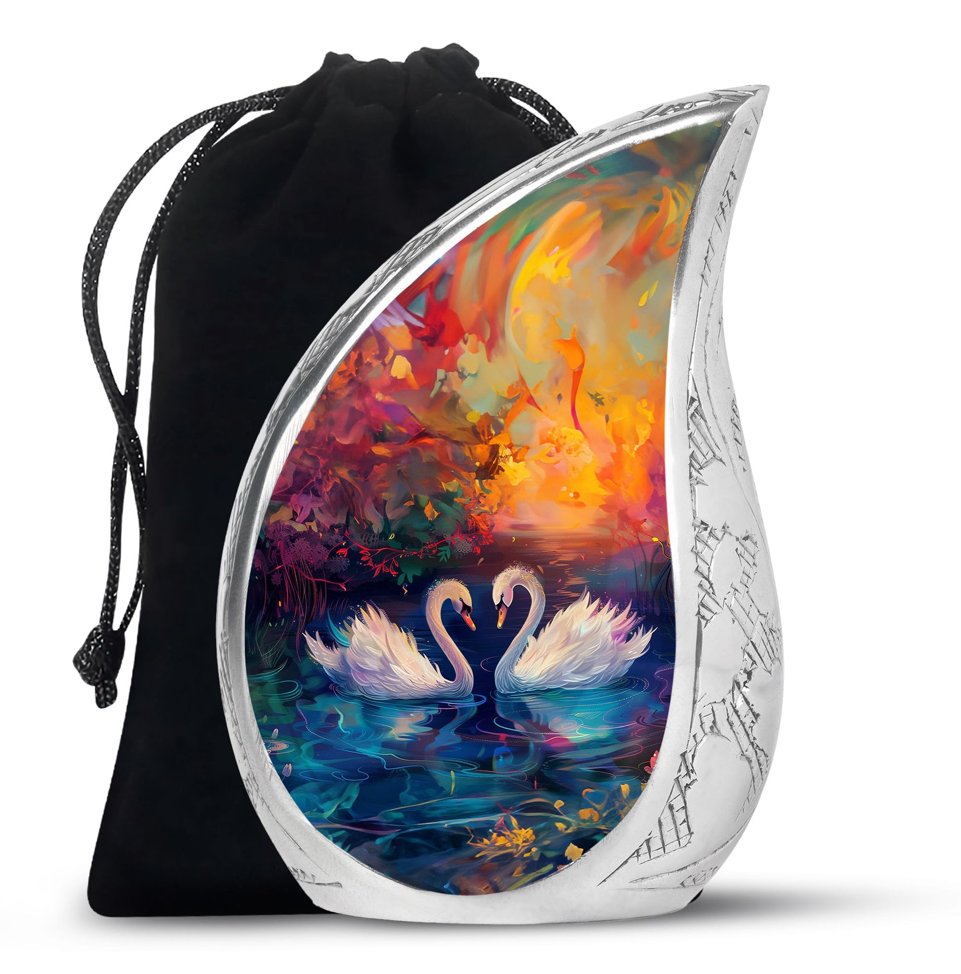 Sunset Swan Cremation Urn for Human Ashes - Urn For Men & Women