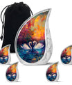 Sunset Swan Cremation Urn for Human Ashes - Urn For Men & Women