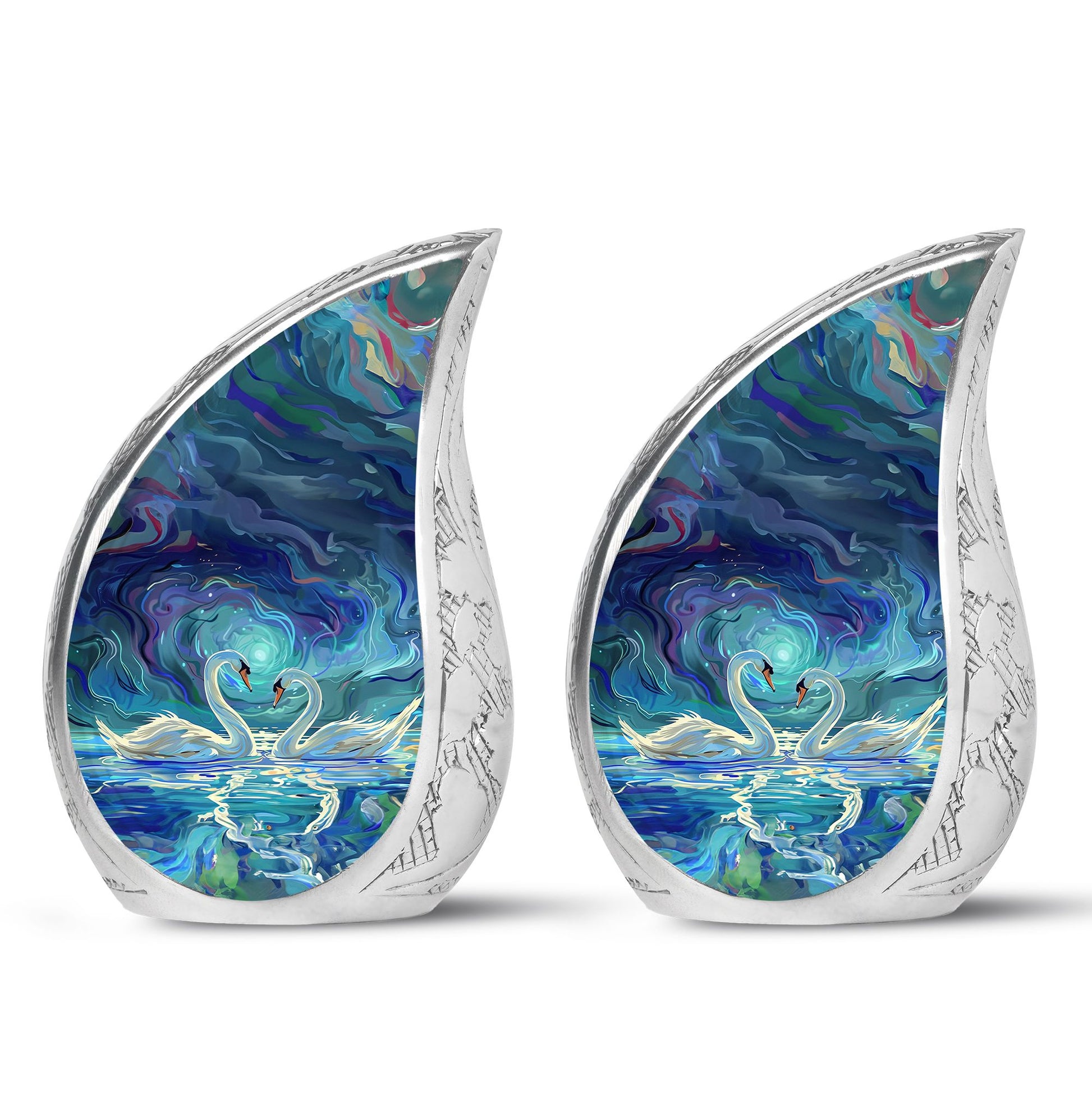 Swans Moonlight Cremation Urn for Human Ashes - Large Urn For Ashes