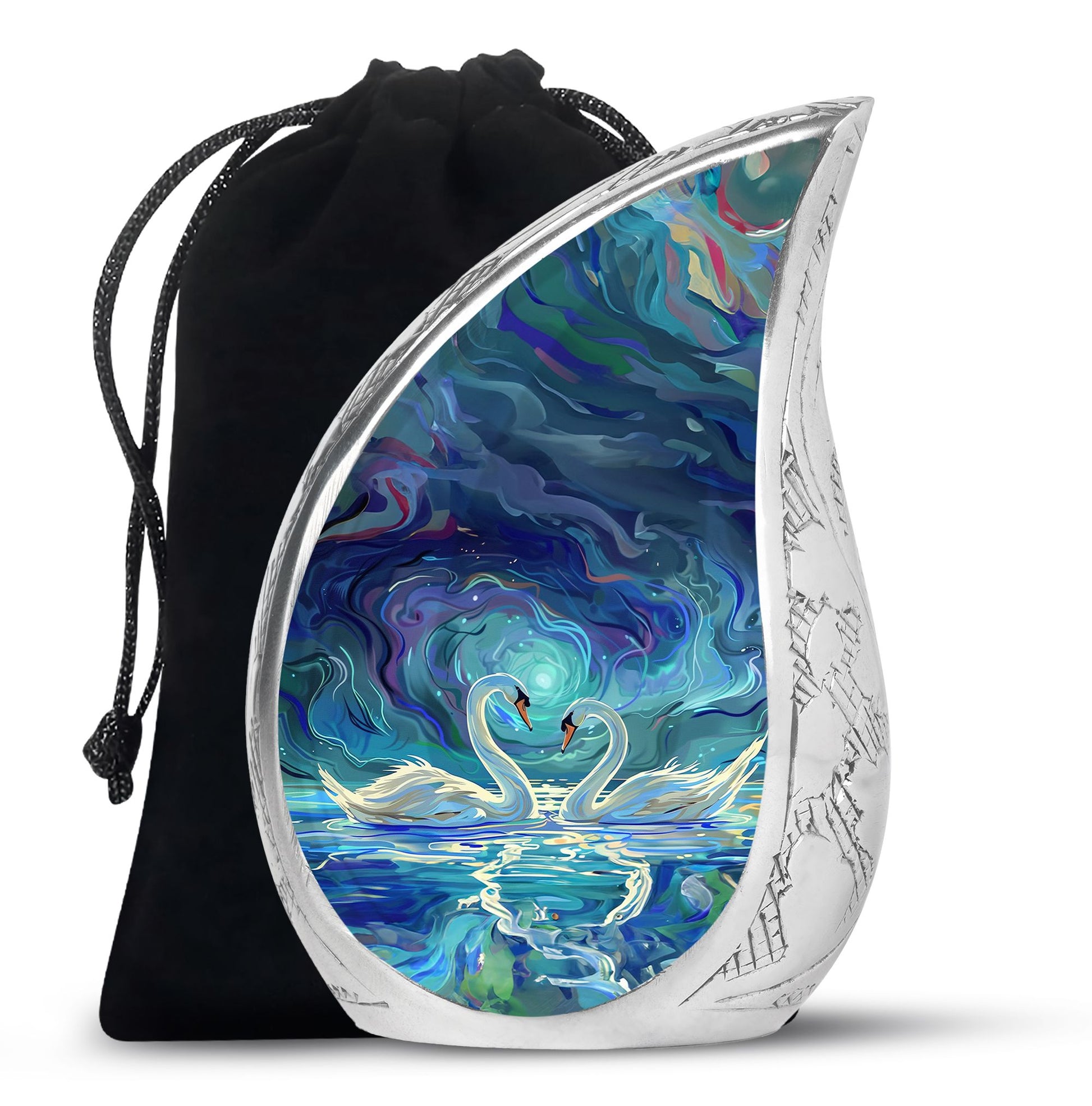 Swans Moonlight Cremation Urn for Human Ashes - Large Urn For Ashes