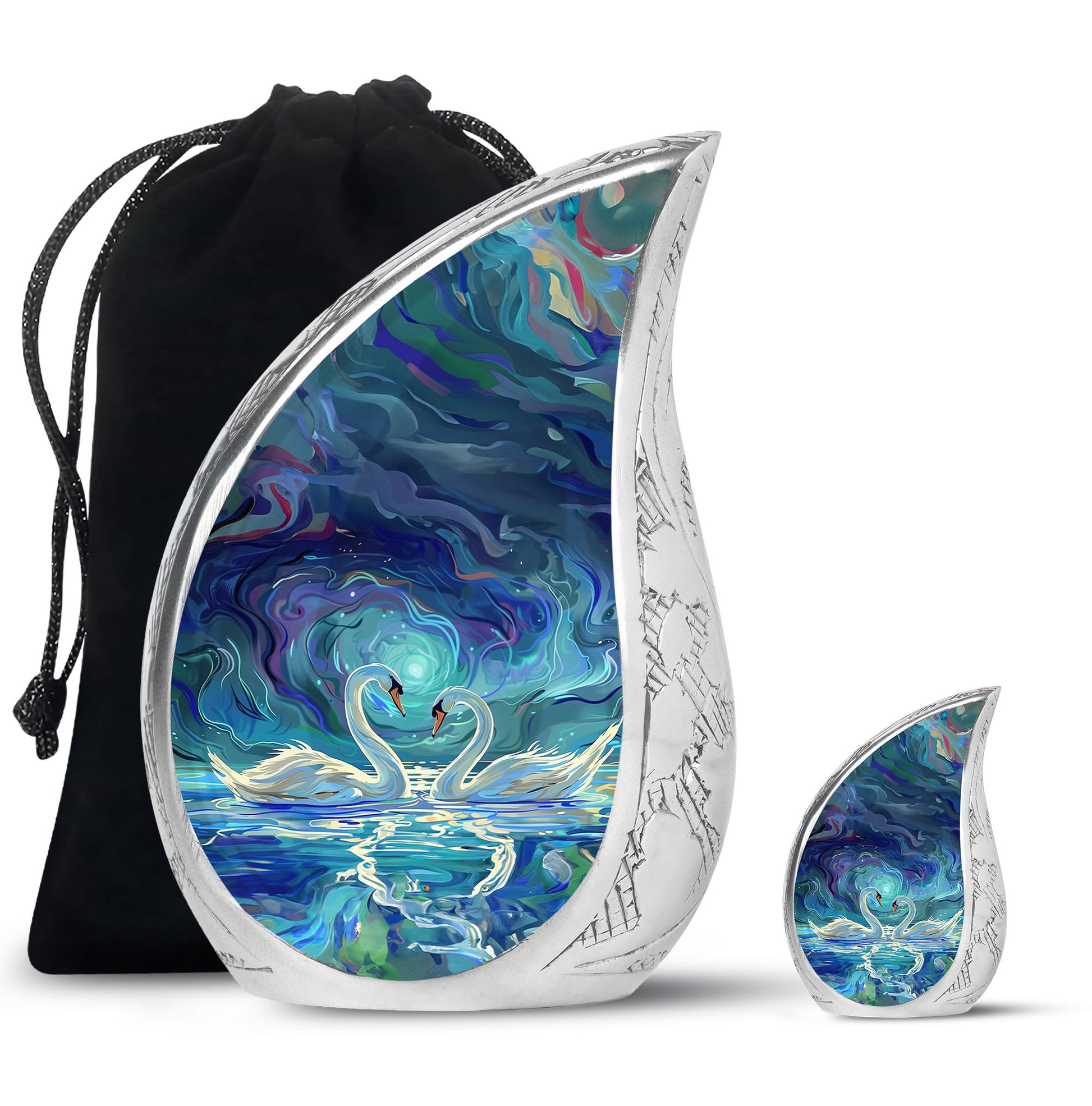 Swans Moonlight Cremation Urn for Human Ashes - Large Urn For Ashes