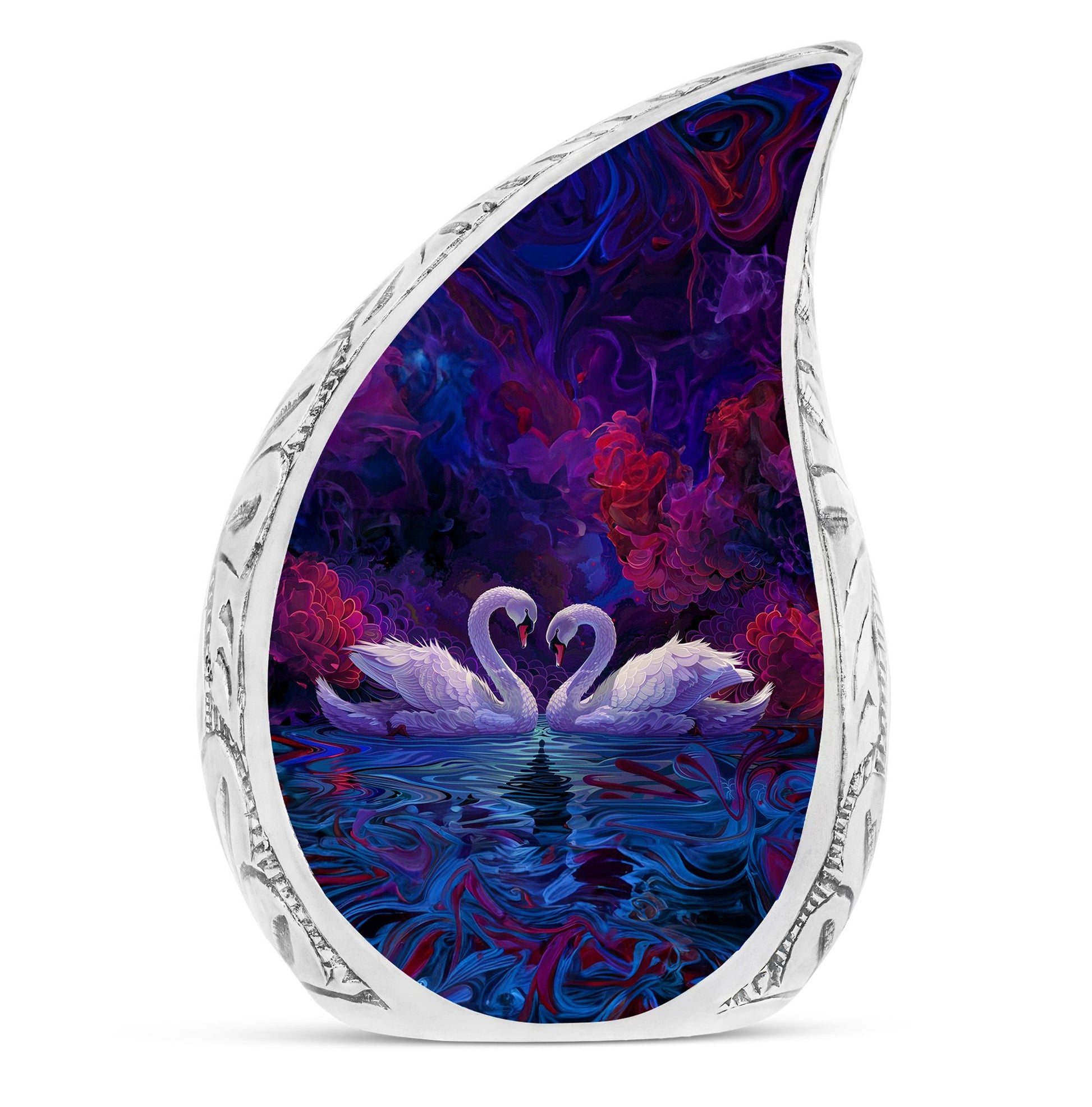 Dual Swan Cremation Urns For Human Ashes - Burial Urns For Adult