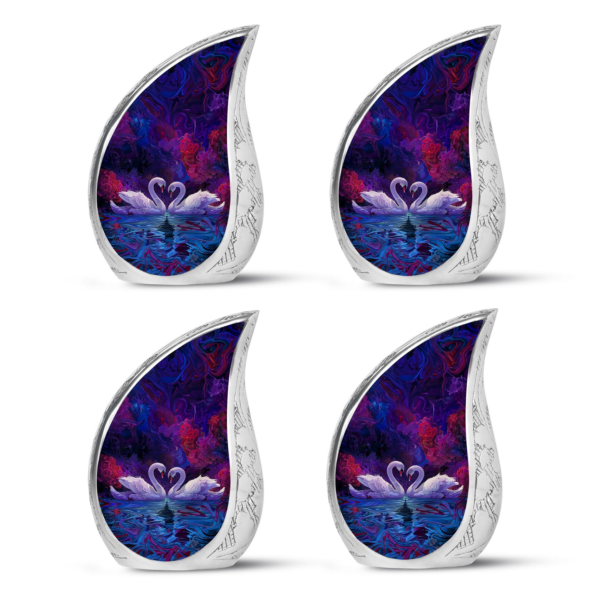 Dual Swan Cremation Urns For Human Ashes - Burial Urns For Adult