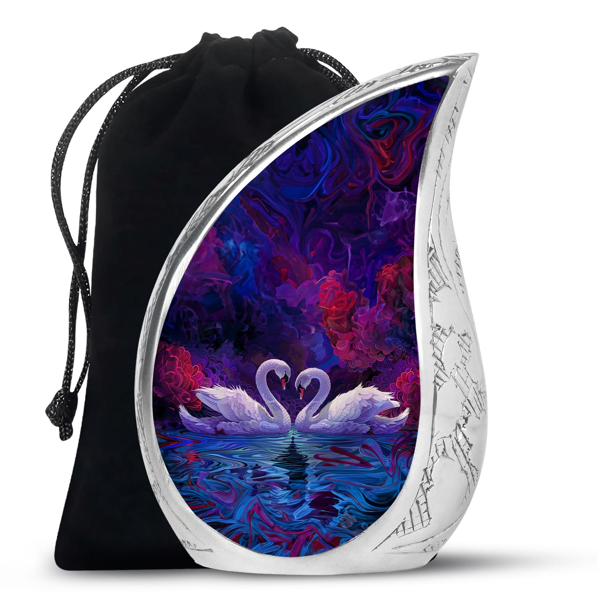 Dual Swan Cremation Urns For Human Ashes - Burial Urns For Adult