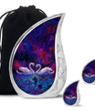Dual Swan Cremation Urns For Human Ashes - Burial Urns For Adult