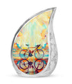 Teal Bicycle Cremation Urns For Human Ashes - Funeral Urns For Adult