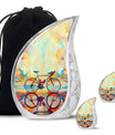 Teal Bicycle Cremation Urns For Human Ashes - Funeral Urns For Adult