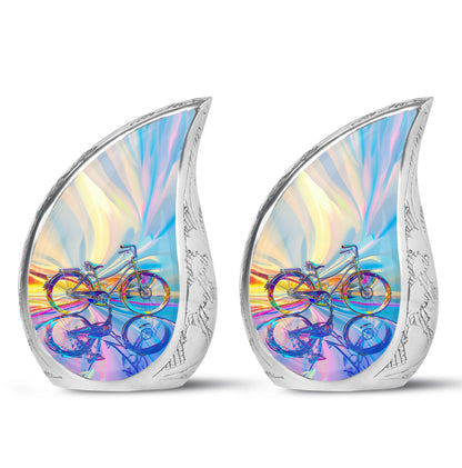 Personalized Bicycle Keepsake Urn for Human Ashes - 10-inch, 200 cu in - Yatskia