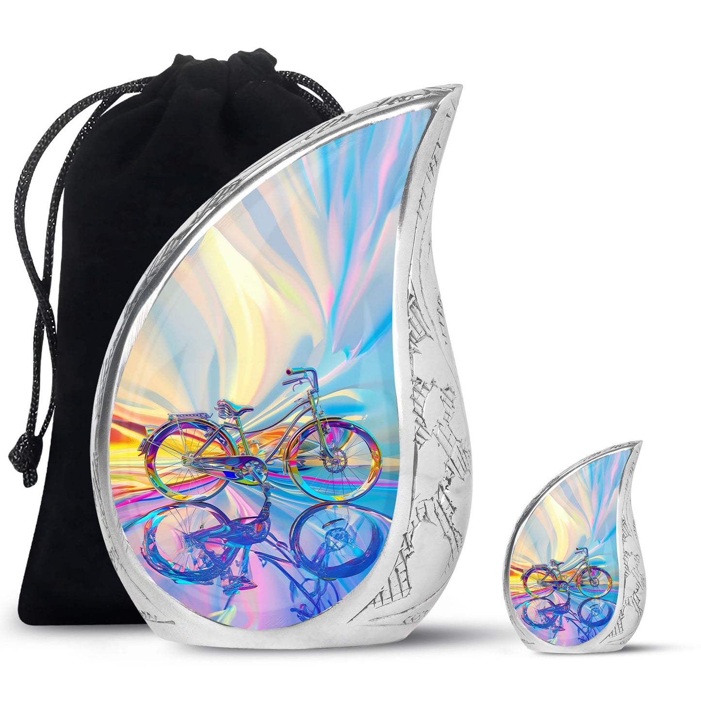 Personalized Bicycle Keepsake Urn for Human Ashes - 10-inch, 200 cu in - Yatskia
