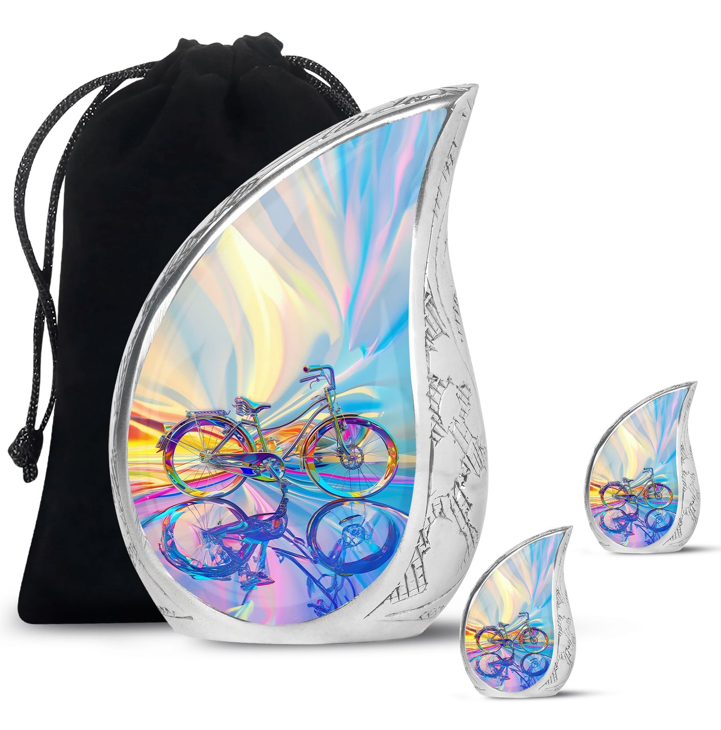 Personalized Bicycle Keepsake Urn for Human Ashes - 10-inch, 200 cu in - Yatskia