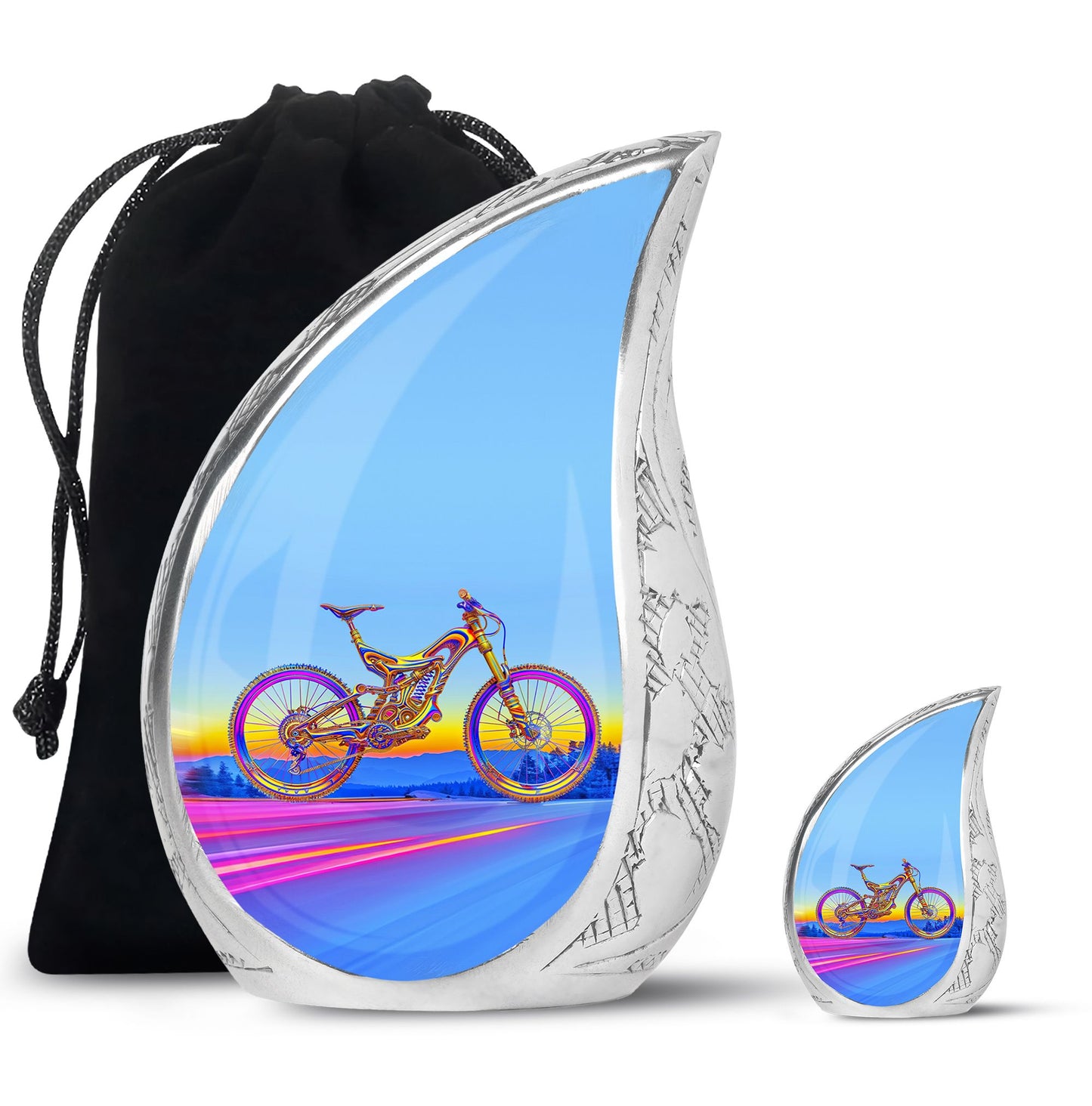Personalized Bicycle Cremation Urn for Adult - 10-inch, 200 cu in - Yatskia