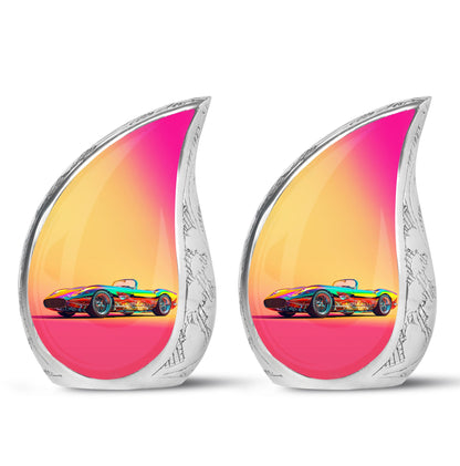 Colorful Personalized Car Cremation Urn for Dad - 10-inch, 200 cu in - Yatskia