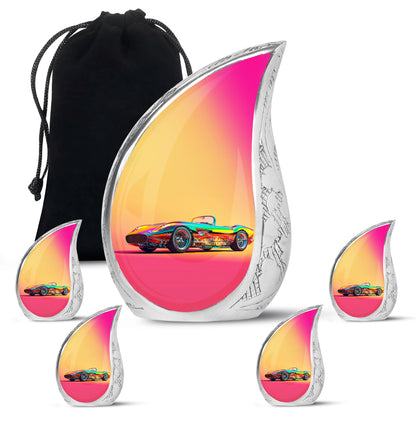 Colorful Personalized Car Cremation Urn for Dad - 10-inch, 200 cu in - Yatskia