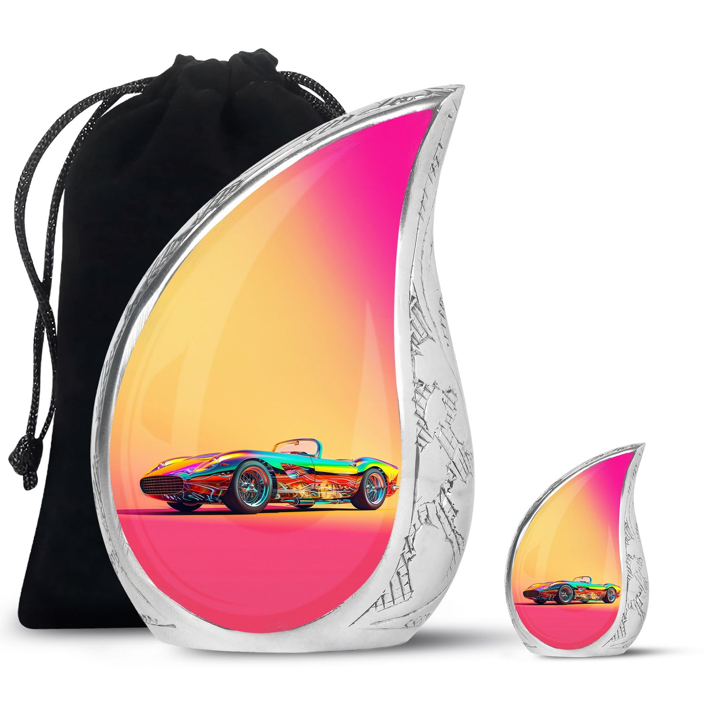 Colorful Personalized Car Cremation Urn for Dad - 10-inch, 200 cu in - Yatskia