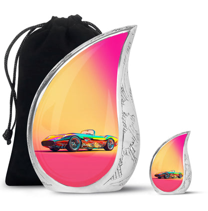 Colorful Personalized Car Cremation Urn for Dad - 10-inch, 200 cu in - Yatskia