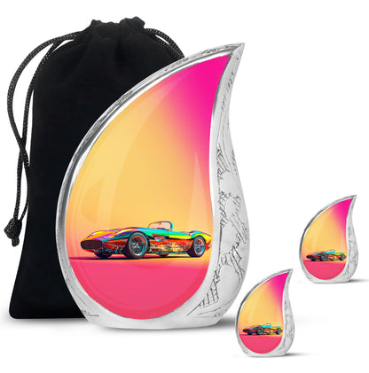 Colorful Personalized Car Cremation Urn for Dad - 10-inch, 200 cu in - Yatskia