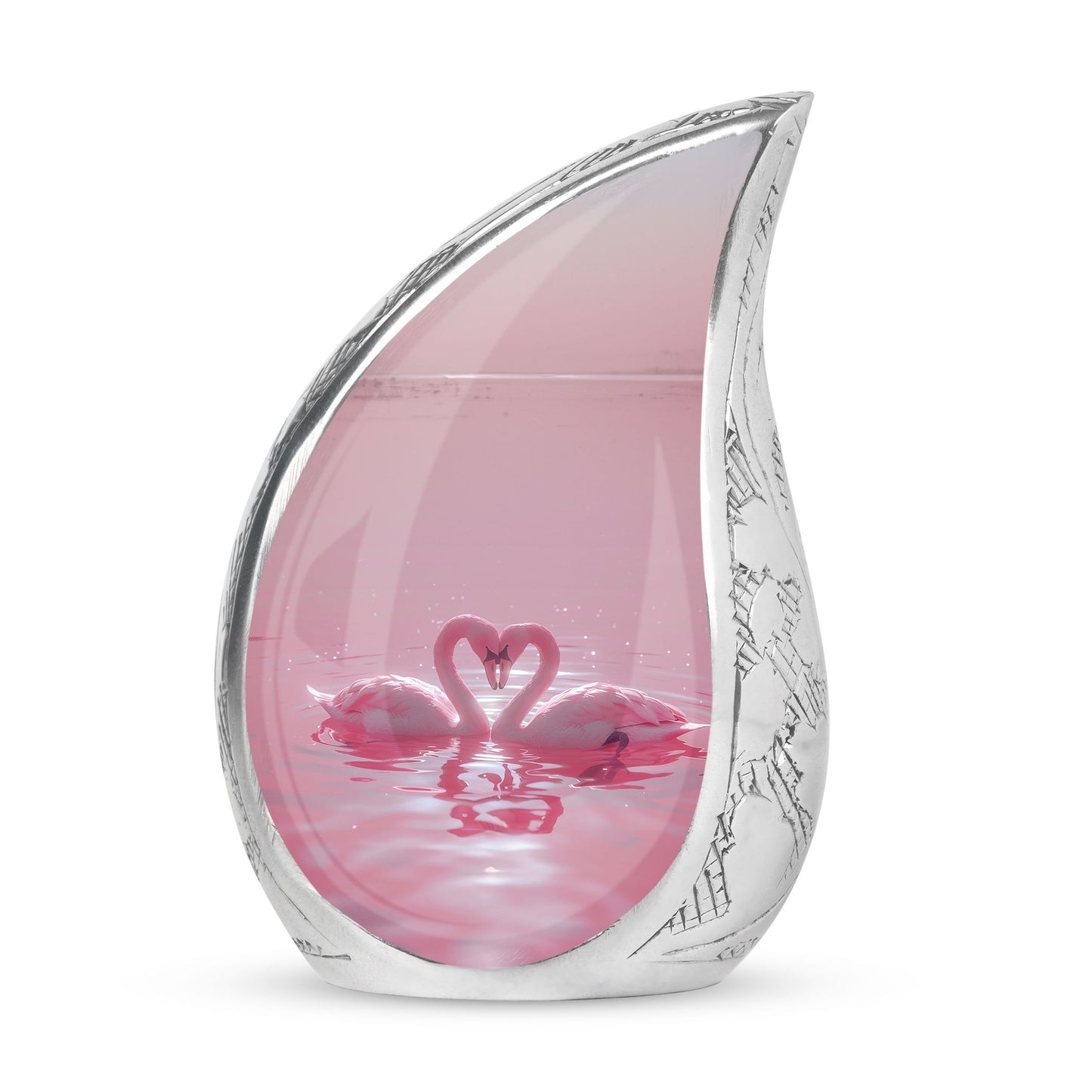 Pink Personalized Bird Memorial Urn for Human Ashes - 10-inch, 200 cu in - Yatskia