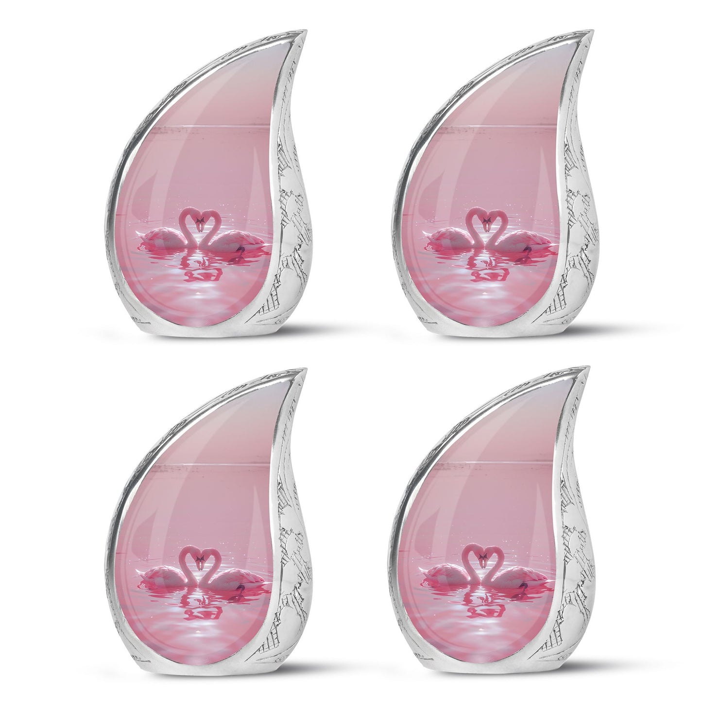 Pink Personalized Bird Memorial Urn for Human Ashes - 10-inch, 200 cu in - Yatskia