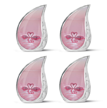 Pink Personalized Bird Memorial Urn for Human Ashes - 10-inch, 200 cu in - Yatskia