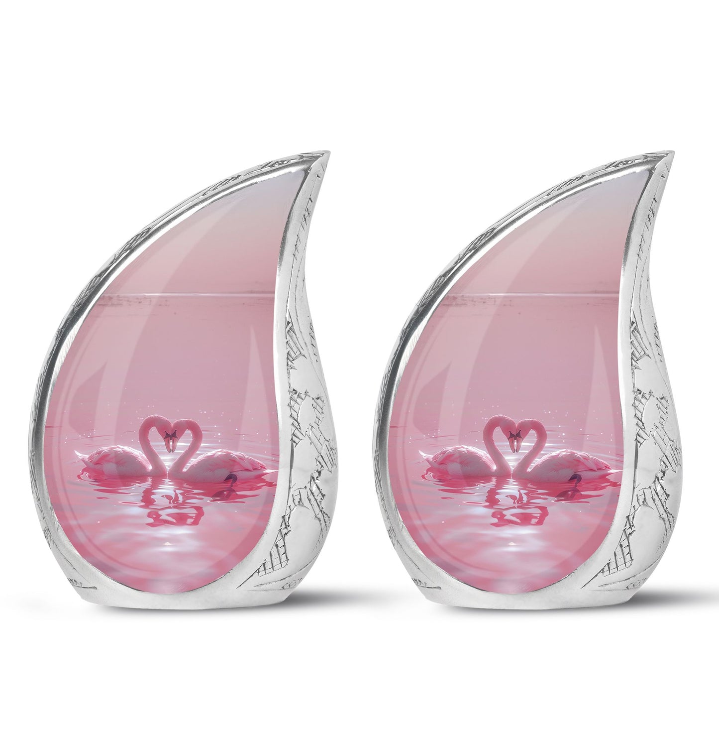 Pink Personalized Bird Memorial Urn for Human Ashes - 10-inch, 200 cu in - Yatskia