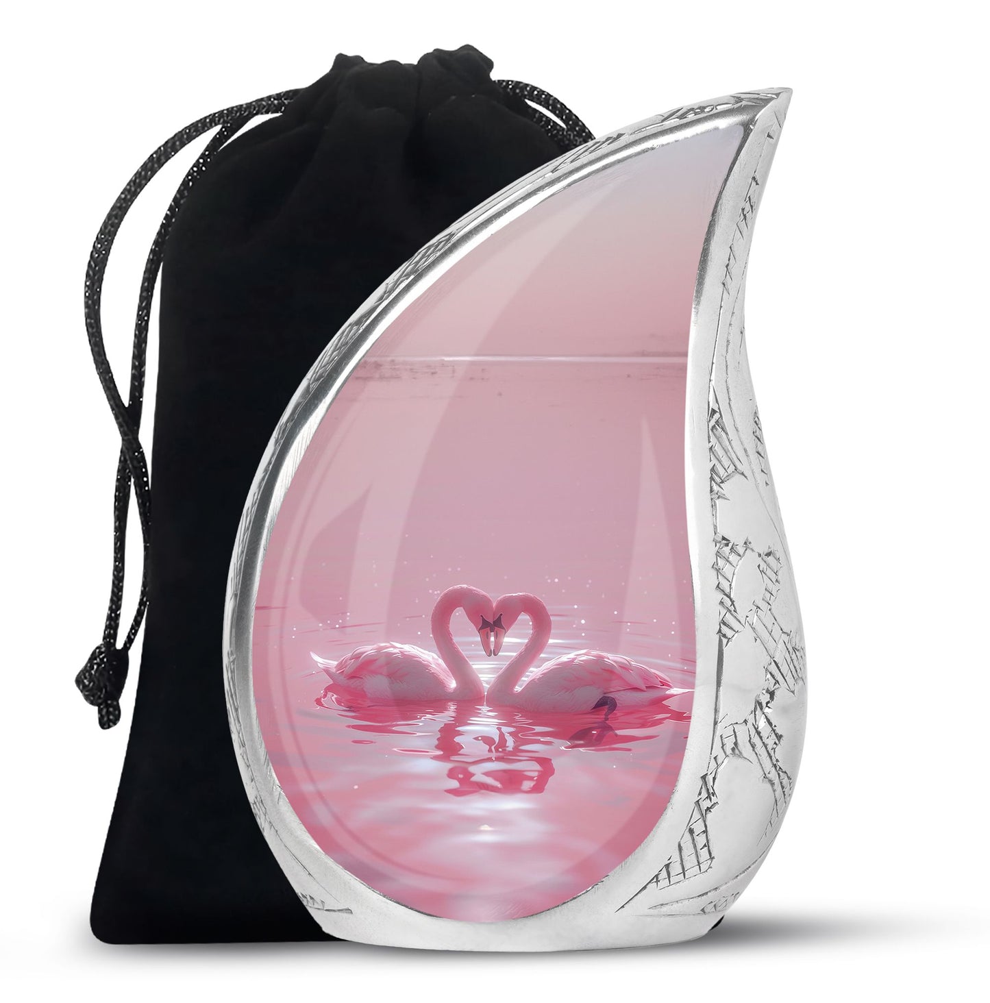 Pink Personalized Bird Memorial Urn for Human Ashes - 10-inch, 200 cu in - Yatskia