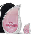 Pink Couple Swan Urn for Ashes – Beautiful Love-Themed Memorial Urn