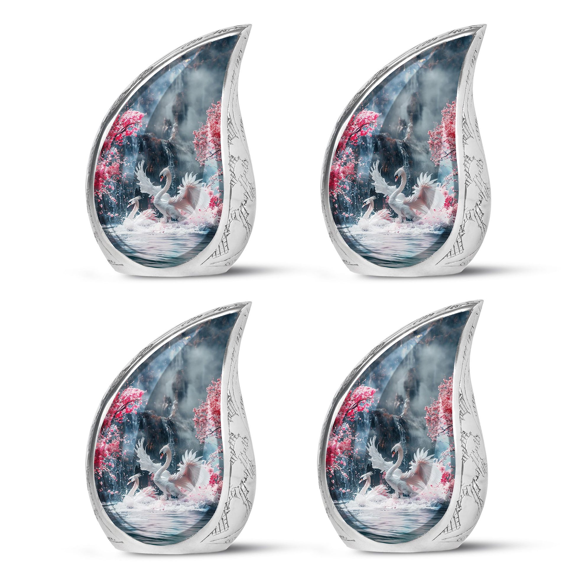 White Swan Funeral Urn - Large Urns For Human Ashes Adult Female