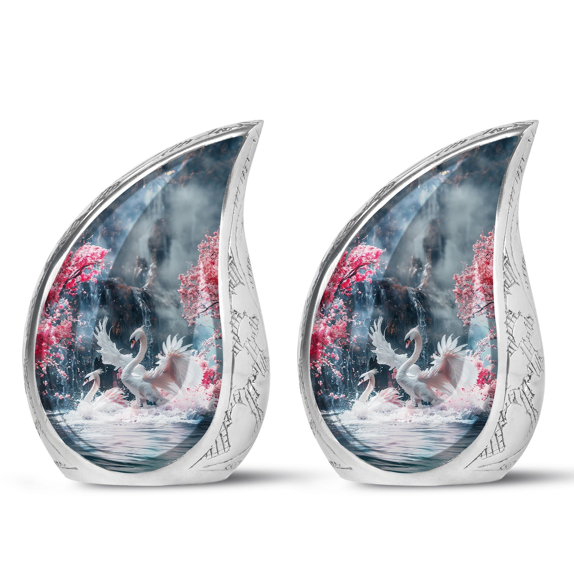 White Swan Funeral Urn - Large Urns For Human Ashes Adult Female