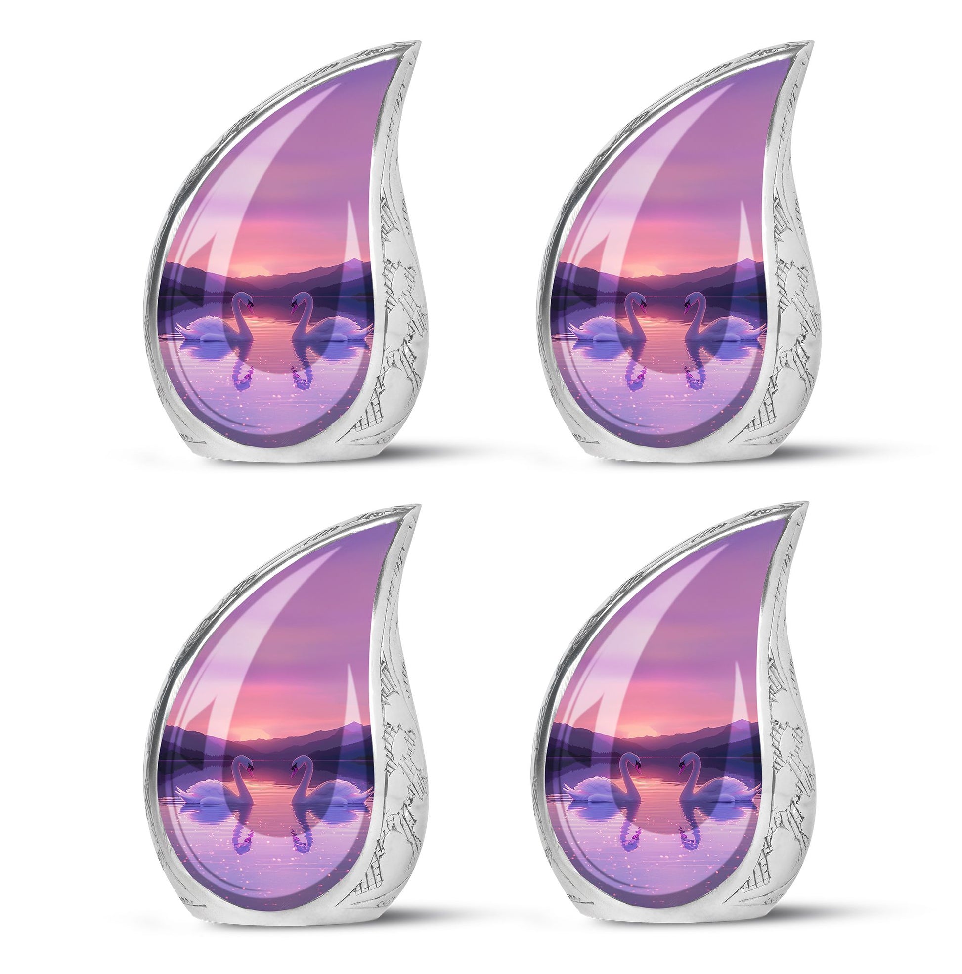 Pink Couple Swan Urn – Elegant Memorial Cremation Urn For Couple Ashes