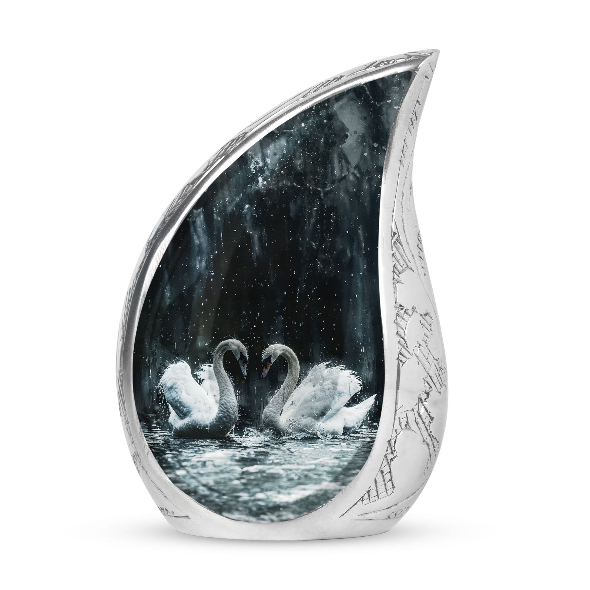 Double Swan Cremation Urns For Human Ashes - Memorial Urn for Mom and Dad