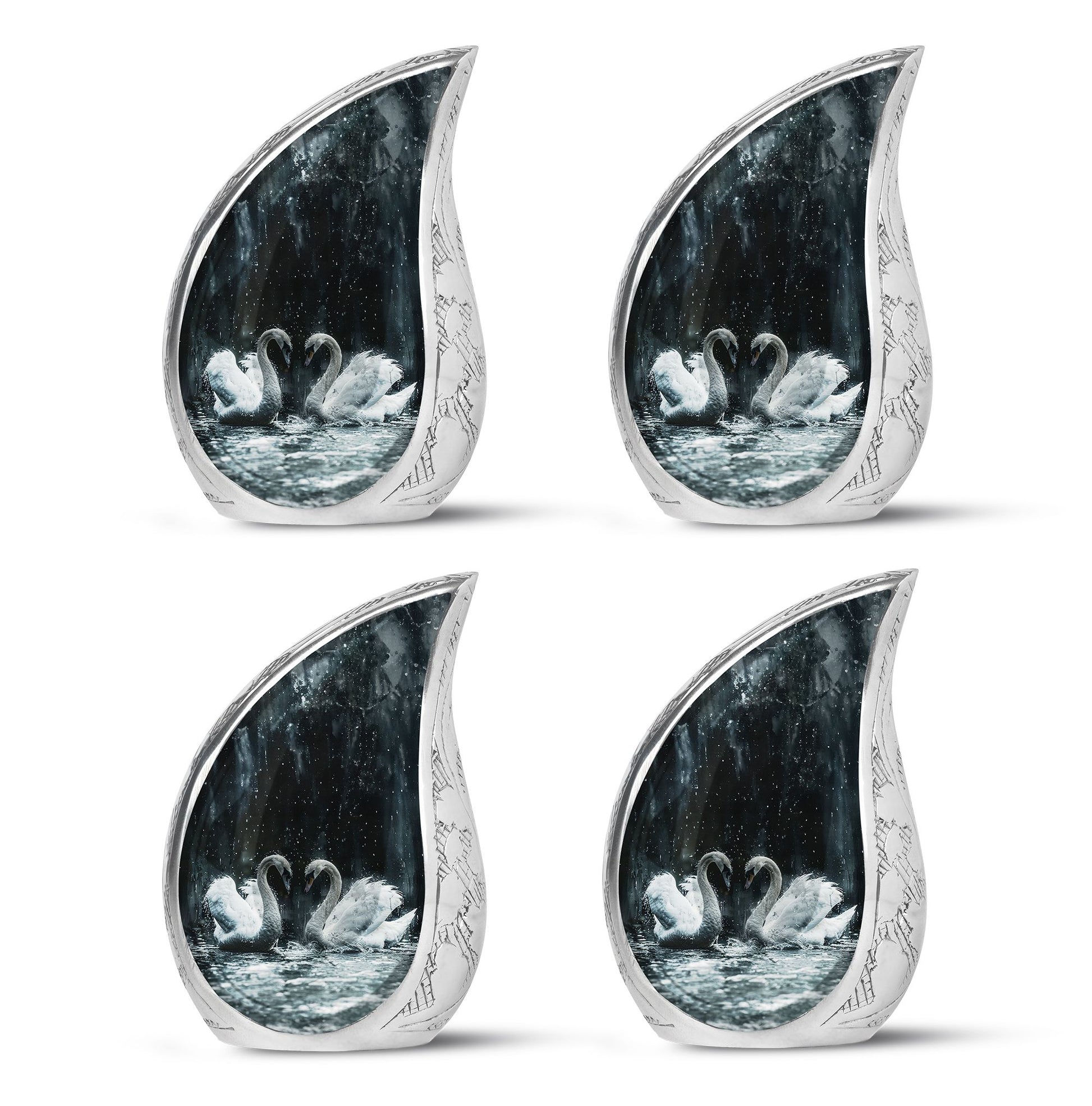 Double Swan Cremation Urns For Human Ashes - Memorial Urn for Mom and Dad