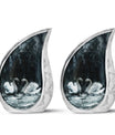 Double Swan Cremation Urns For Human Ashes - Memorial Urn for Mom and Dad