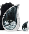 Double Swan Cremation Urns For Human Ashes - Memorial Urn for Mom and Dad