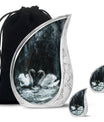 Double Swan Cremation Urns For Human Ashes - Memorial Urn for Mom and Dad