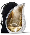 Golden Light Swan Cremation Urn for Human Ashes  - Memorial Urn for Adults