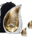 Golden Light Swan Cremation Urn for Human Ashes  - Memorial Urn for Adults