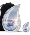 Dual Swan Cremation Urn For Human Ashes For Men and Women