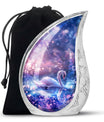 Purple Swan Cremation Urn for Human Ashes - Large Urns For Female & Male