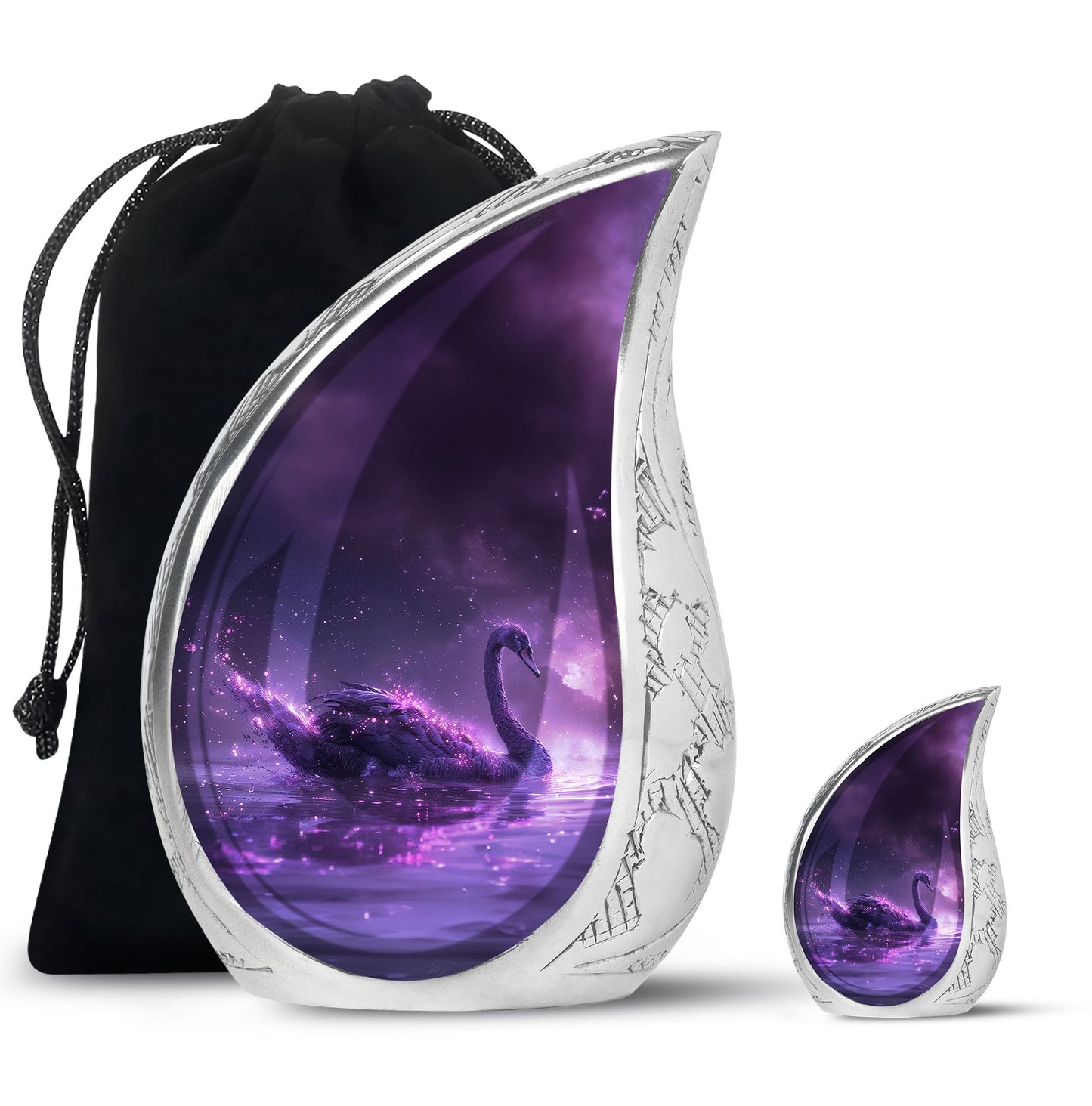 Purple Personalized Bird Cremation Urn for Human Ashes - 10-inch, 200 cu in - Yatskia