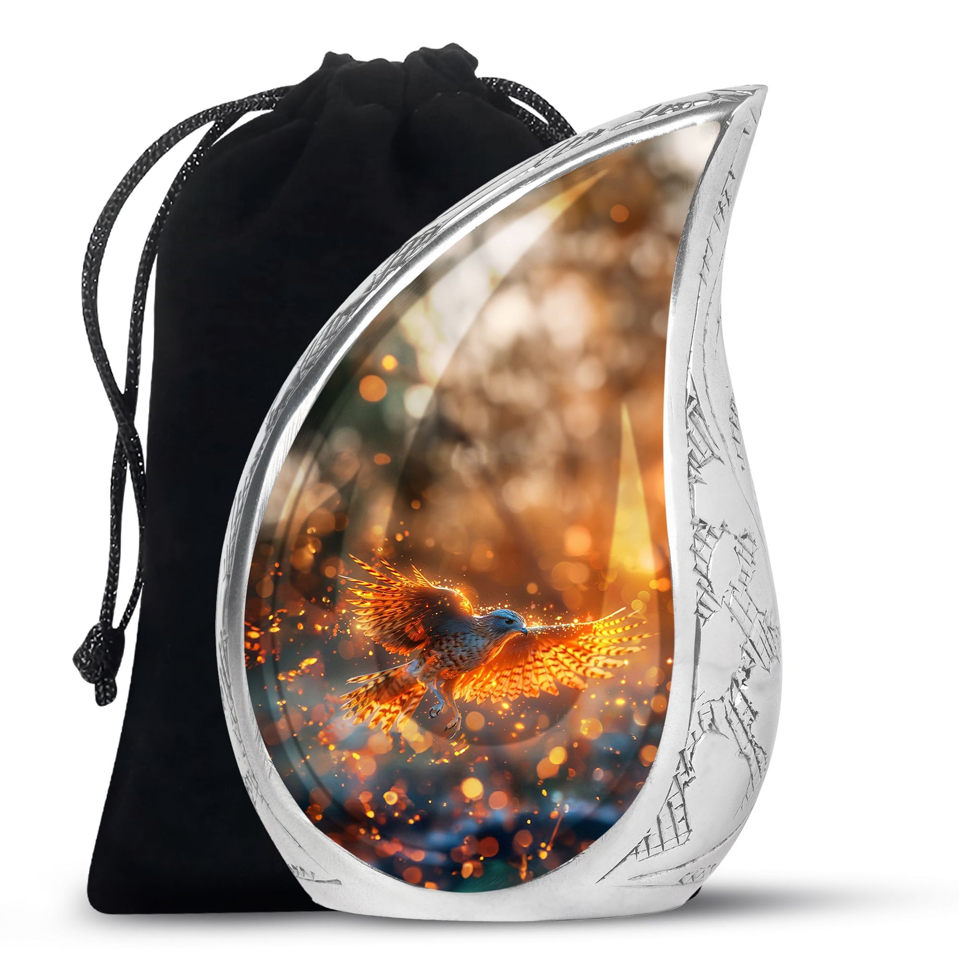 Elegant Phoenix Bird Cremation Urn - Unique Memorial Keepsake for Ashes