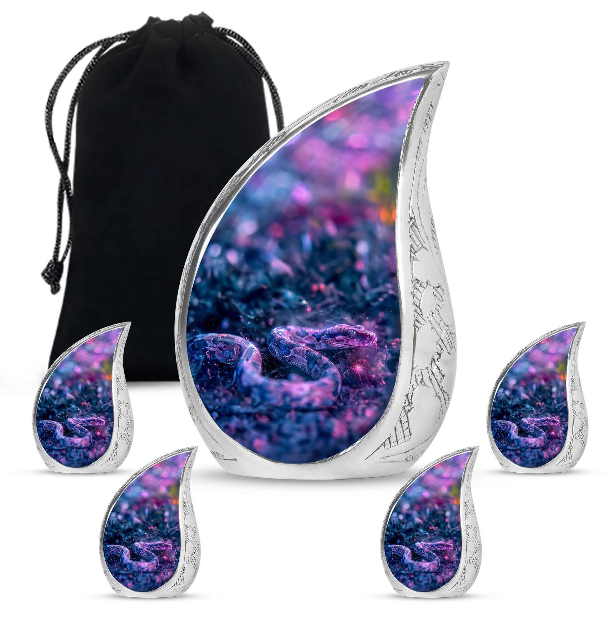 Mystic Blue Snake Cremation Urns For Human Ashes - Funeral Urns For Ashes